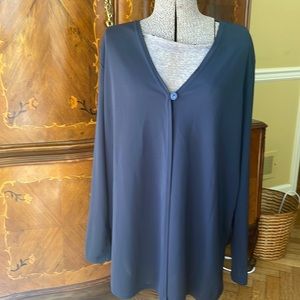 Navy blue XL single button shirt/jacket by Kathie Lee collection